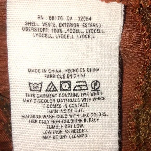 Anthropologie Rowan Embroidered Joggers brown orange (size XS) - Picture 10 of 11